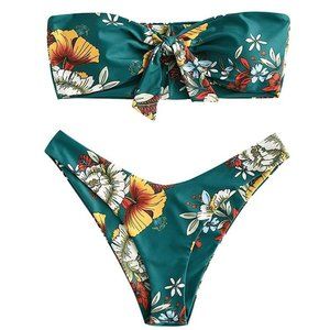 Floral Print Bandeau Bikini